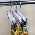 Adjustable White Wooden Clip Hangers for Jeans